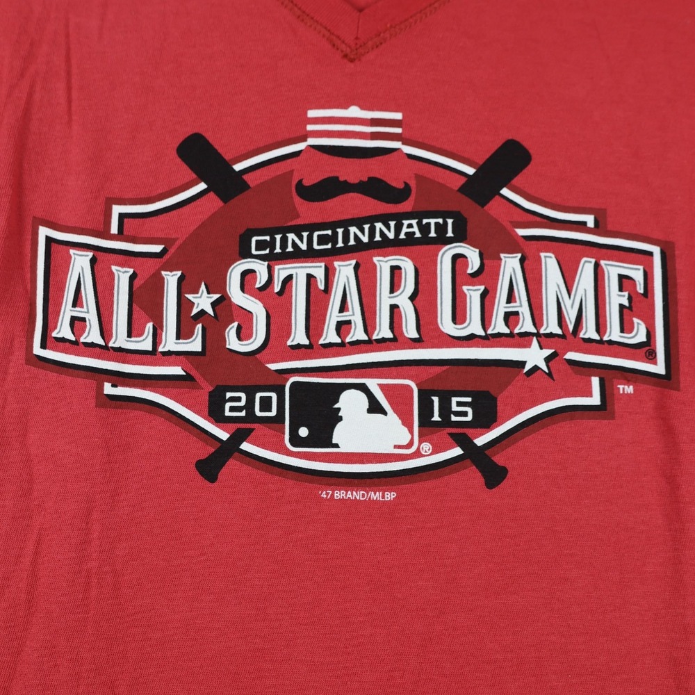 Cincinnati All Star Game Shirt Womens Small Red MLB Baseball 2015 Event 47 Brand - Picture 2 of 7